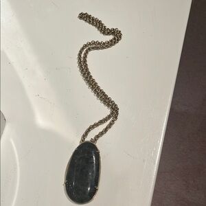 Stella & Dot Gold Chain Necklace with Black Pendant. 18 inches long.